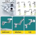 1080° Rotatable Faucet Extender Sprayer Head 2 Modes Universal Bathroom Tap Extend Adapter Aerator.