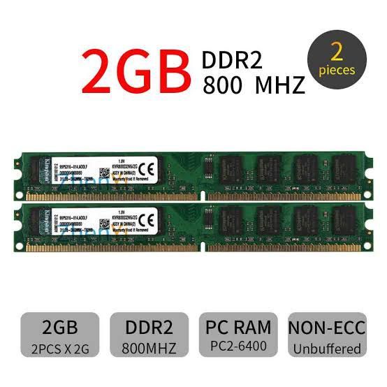 DDR2 2GB Kit (1X 2GB) DDR2 533MHz PC2-4200 240-pin DIMM Desktop Computer Memory RAM Modules