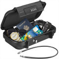 Portable Safe Box Travel Safe Box Large Capacity Security Lockbox Code Waterproof Key Lock Box with Removable Cable Handle. 