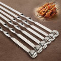 Stainless Steel Barbecue Skewer 6Pcs Wide BBQ Sticks Flat BBQ Fork Outdoor Camping Picnic BBQ Utensil Kitchen Accessories. 