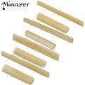 Miwayer 1 Pair 6-12 String Acoustic Classical Guitar Unbleached Bone Bridge Multiple Saddle and Nut Made of Real Bone. 