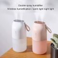 xiaomi 300ml Dual Sprayer Air Humidifier 2000mAh USB Rechargeable Battery Wireless Aroma Mist Maker Fogger Diffuser Light Umidificador. 