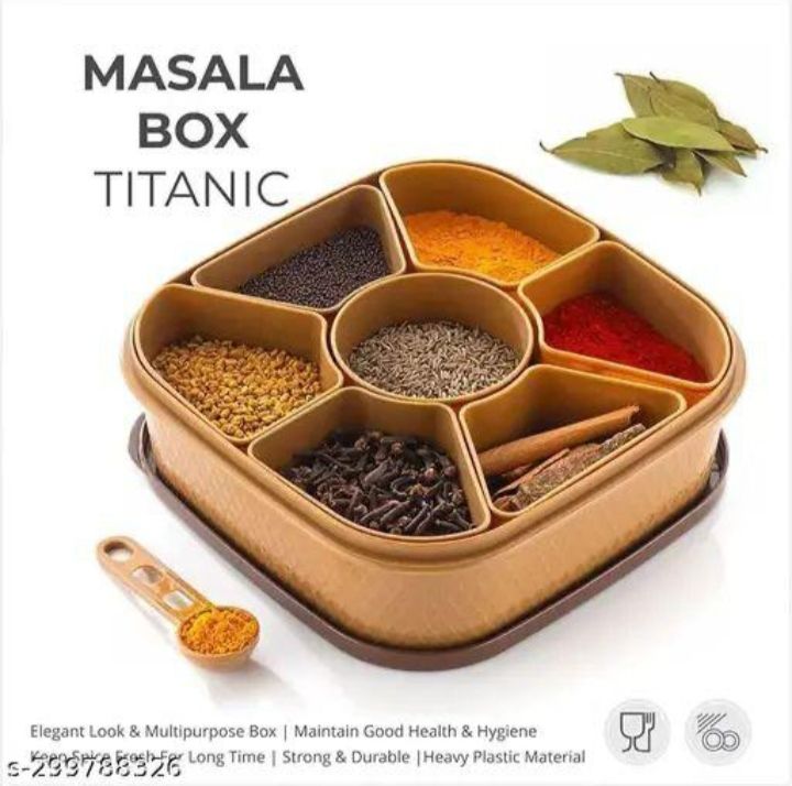 Masala Box Titanic – Multi-Compartment Stainless Steel Spice Organizer