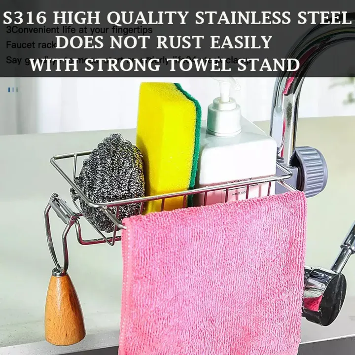 Sponge%20Holder%20with%20towel%20hanger,%20Stainless%20Steel%20Faucet%20Storage%20Rack,%20Adhesive%20Sink%20Caddy%20Organizer%20for%20Brush,%20Towel.%20Shower%20Soap%20Dish%20for%20Bathroom,%20Kitchen%20Hanging%20Storage%20Accessories%20Black%20-%20Image%207