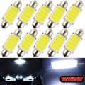 10Pcs/Lot C5W LED Bulb Festoon 31/36/39/41mm 12V 24V COB 6500K White Car Interior Dome Reading Lights Trunk License Plate Lamp T. 