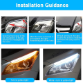1Pc 12V LED Car Daytime Running Light Flexible Waterproof Strip Auto Headlights White Turn Signal Brake Flow Lights Car Styling. 