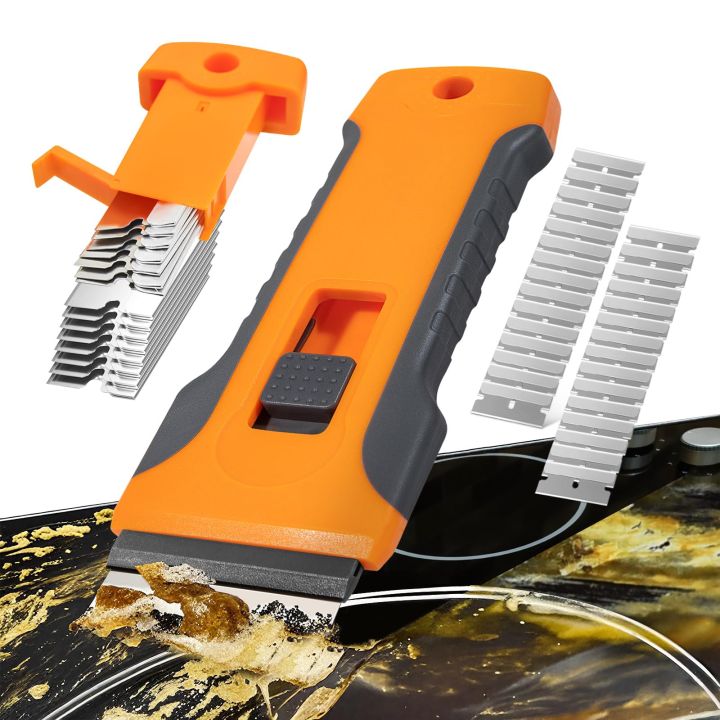 Glue Removal Blade Glass Oven Razor Scraper Plastic Handle Razor Scraper Spatula Car Film Tool Window Cleaning Blade Scraper