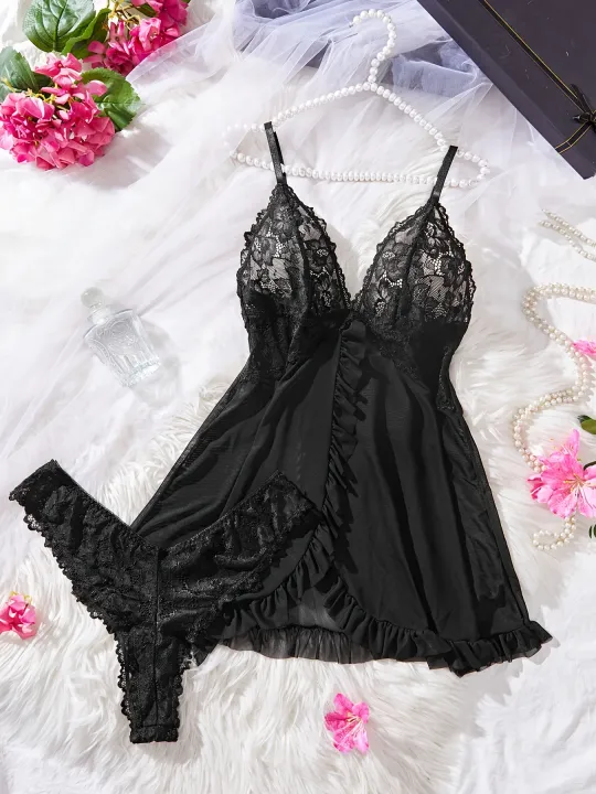 %20Lace%20Lingerie%20Set%20for%20Women,%20Red%20Sleepwear%20Nightdress%20with%20Matching%20Panties,%20V-Neck%20Sheer%20Lace%20Camisole,%20Romantic%20Night%20-%20Image%206