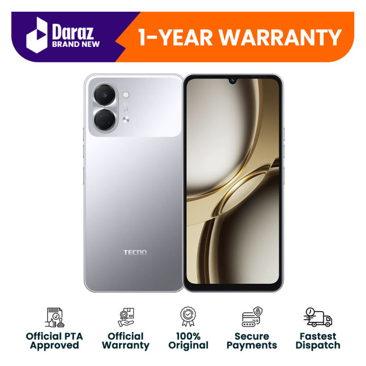 Tecno Spark Go 3 - 4Gb Ram / 128Gb Storage - Official PTA Approved with 1 Year Official Brand Warranty.