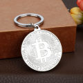 Classic virtual currency design, metal keychain, gold coin commemorative coin key pendant, men's keychain, birthday gift. 