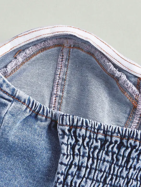 European%20style%20plunging%20neck%20denim%20spring%20new%20style%20%20and%20intense%20allure%20fitted%20waist%20shaping%20design%20-%20Image%206