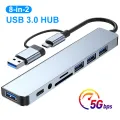 8 Port  USB 3.0 HUB USB C HUB Dock Station OTG Adapter 5Gpbs High Speed USB 3.0 2.0 Splitter 3.5 Audio for Macbook Pro Air. 
