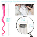 Synthetic Hair Extensions With One Clip Heat Resistant Rainbow Hair Piece For Kid Women Long Curly Wavy Style Colorful Hair10Pcs. 