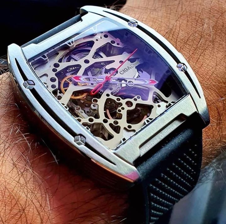 Ciga Design Z Series Skeleton Rubber Leather Strap Original Men Watch
