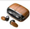 M35 Tws Wood Grain Bluetooth Earphone Led Display 9D Stereo Sound Music Headphone Wireless Earbuds Touch Control Sport Earphone With Mic - Bluetooth Headphone. 