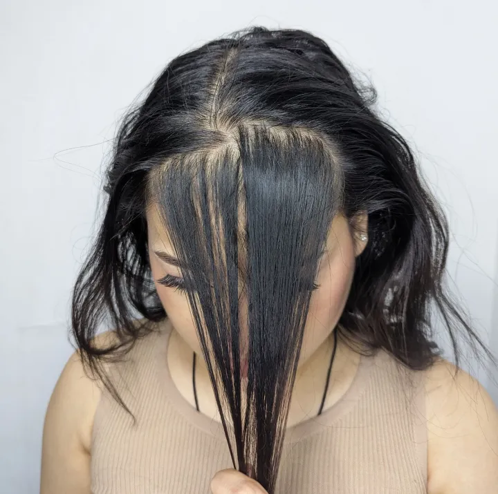 12%20Inches%20Clip%20In%20Hair%20Toupee%20Brown/%20Hair%20Patch/%20Hair%20Topper%20For%20Women%20-%20Image%202