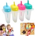 4PCs Ice Lolly Moulds with Straw, Kids Ice Lolly Moulds Reusable, Healthy Fruit Plastic Popsicle Molds with Sticks, Kids Ice Lolly Maker for Frozen Juice, Smoothies, 16cm. 