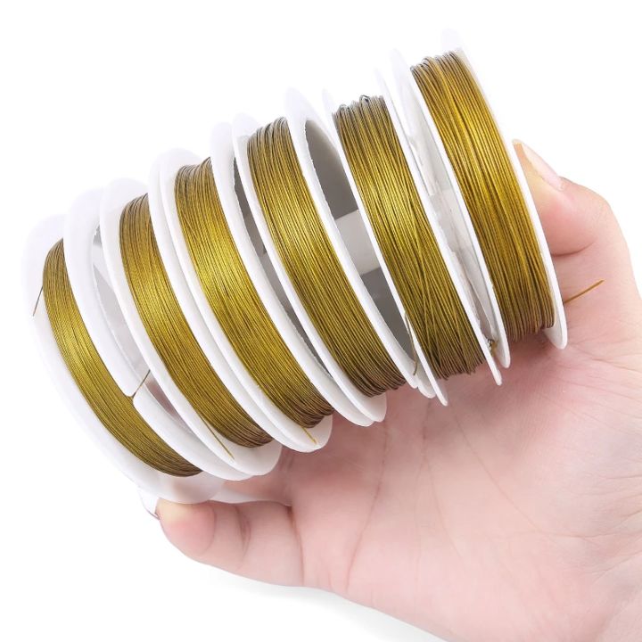 0.3-0.6mm Stainless Steel Bead String Wire Gold Plated Jewelry Wire for ...