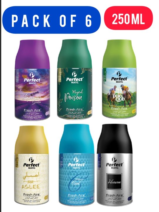 Perfect Refill for Automatic Air Freshener dispensor - (Pack of 6 ) - 250 ml