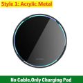 Wireless Charger Pad Metal Phone Chargers Fast Charging Station for iPhone 17 16 15 14 13 12 Pro Max 8 X Mini Airpods .