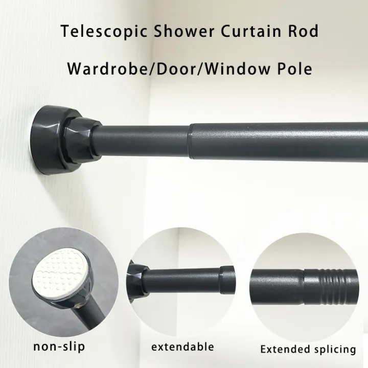 Black%20Non%20Drilling%20Shower%20Curtain%20Rod%20Spring%20Rotating%20Telescopic%20Wardrobe/Curtain%20Rod%20Extendable%20Anti%20Slip%20Stainless%20Steel%20Rod%20-%20Image%202