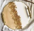 Decorative Resin Art Tray Round. 