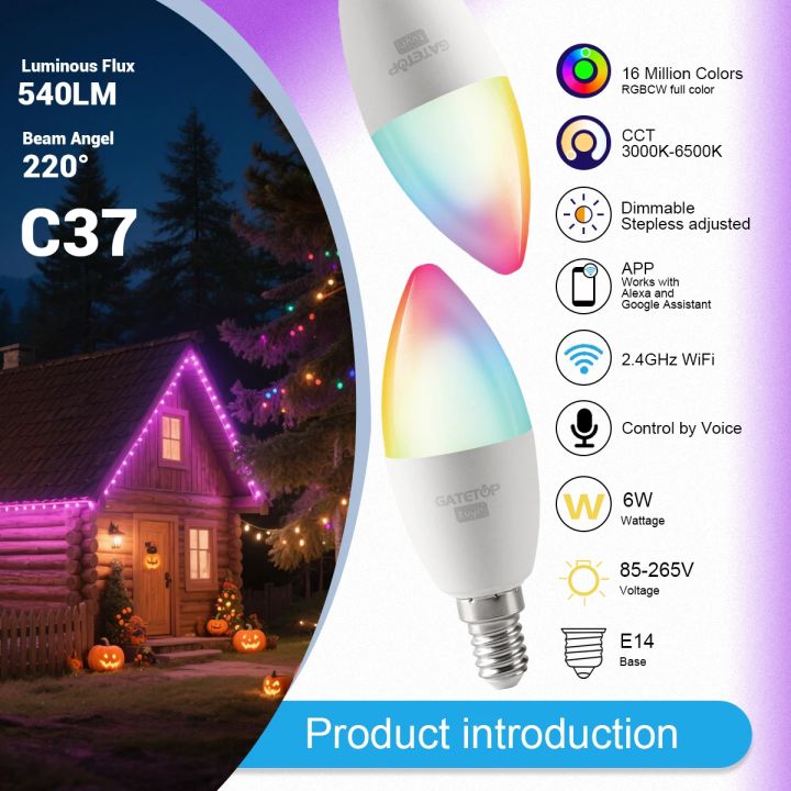 1-10PCS%20LED%20Candle%20Tuya%20Bulb%20WiFi%20E14%20Smart%20RGB%20CW%20AC%2085-265V%206W%20LED%20Lamp%20C37%20Bulbs%20App%20Voice%20Control%20Support%20Alexa%20%20Home%20-%20Image%202