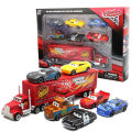 Disney Pixar Cars set Lightning McQueen Sheriff mack Truck Diecast Metal Car 2 1 3 box dinoco racer car Toy Boy  for kids. 