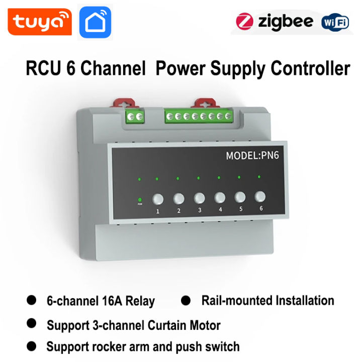 Smart Life WIFI 6 Way Relay Switching Module 16A Zigbee Power Remote ...