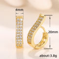 Huitan Unique Design Hoop Earrings Women Hollow Out Irregular Gold Color Earrings Wedding Engagement Party Luxury Trendy Jewelry. 