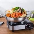 Stainless Steel Cookware Saucepan Dry Pots with Handle Home Cooking Paella Pan Seafood Rice Pot Picnic Snack Plates.