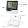 HTC-2 3 in 1 High Accuracy LCD Digital Thermometer Hygrometer with Clock. 
