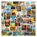 68Pcs World Famous City Stickers Architecture Travel Scenery DIY Graffiti Decal for Phone Luggage Laptop Scrapbook Decals. 