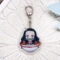 1/6PCS Anime Characters Demon Slayer Acrylic Car Keychain Accessories Keyrings Friends Funny Bag Charms Backpack Pendant.