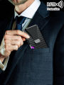 Minimalist carbon fiber RFID holder ultra-thin mini ID credit card holder aluminum alloy men's and women's wallet. 