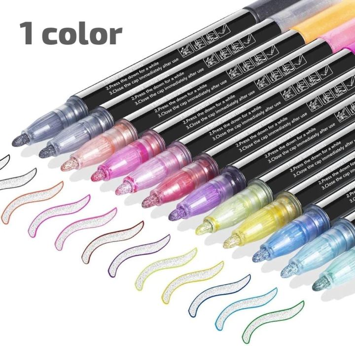 Super Squiggles Outline Markers: Doodle Dazzles Shimmer Marker Set, 1Colors Double Line Outline Marker For Gift Card, Scrapbook Supplies, Crafts, Photo Album, Easter Eggs, School Supplier. 