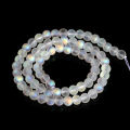 6 8 10mm Matte Aurora Crystal Glass Beads Round Frosted Aura Bead AB Shiny Moonstone For Jewelry Making Diy Necklace Bracelet.