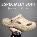 EVA Sandals for Men in Summer, Thick Soft Soled for Outdoor Wear, Beach Shoes for Casual Sports, and Perforated Shoes.