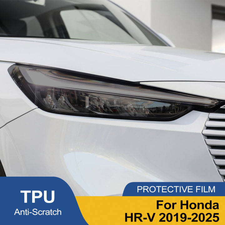 Smoke Black Car Headlight Protective Film for Honda HR-V/Vezel TPU PPF Pre Cut Anti-Scratch Vinyl Wrap Kit High-Gloss Film