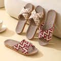 Hemp Casual Women's Slippers Home Flats Spring Summer Luxury Designer Woman Shoes Fashion Indoor Slides Ladies Soft Sole Elegant. 