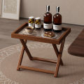 Bamboo Folding Side Table,Durable Tv Tray Bed Table,Small End Table For Living Room, Bedroom. 