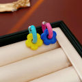 Colorful Enamel Flower Metal Alloy Ear Buckle Dopamine Sweet Earrings Girls Birthday Party Friendship Jewelry . 