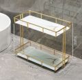 2 Teir cosmatics organizer tray and table tray for serving. 