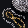 0.5Meter 1Meter Stainless Steel Round Cross Open Ring Chain for DIY Necklace Bracelet Jewelry Making Body Chain.