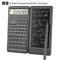 Solar Powered Scientific Calculator & 6 Inch Writing Tablet Foldable 10 Digit LCD Display For Office Student Teachers Accountant. 