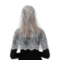 Black Lace Mantilla Veil for Church Spanish Style Lace Head Scarf White Black Short Veil for Bride Accessories.