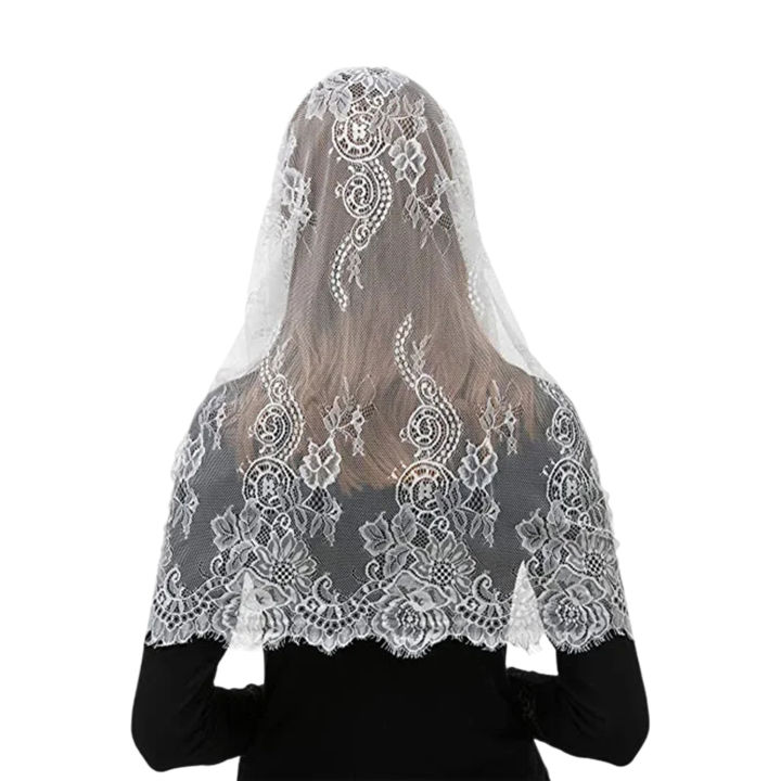 Black%20Lace%20Mantilla%20Veil%20for%20Church%20Spanish%20Style%20Lace%20Head%20Scarf%20White%20Black%20Short%20Veil%20for%20Bride%20Accessories%20-%20Image%205
