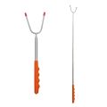 Telescopic BBQ Forks Marshmallows Roasting Sticks Stainless Steel Extendable Hot Dog Sausages Skewers Barbecue Tools. 