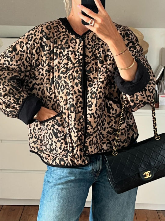 HXAO Lightweight Padded Jackets Outerwears Women's Quilted Jacket Woman Autumn Winter Coat Female Leopard New in Coats 2024