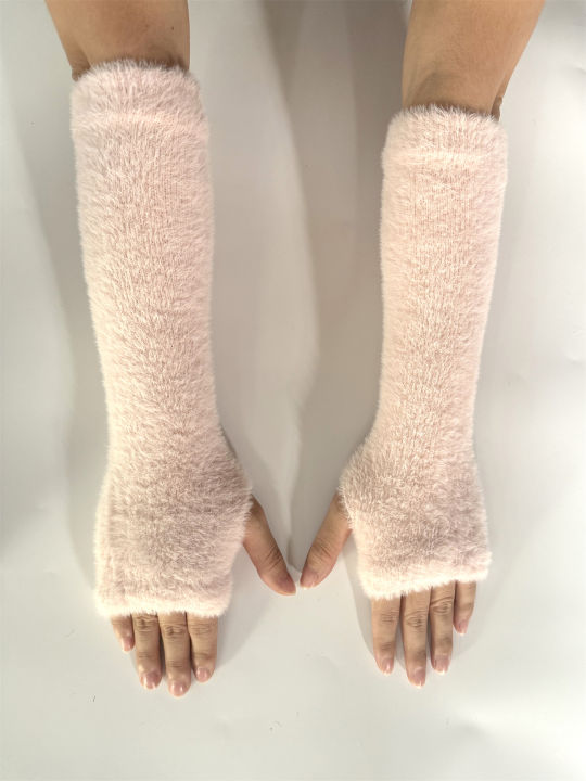 Botvotee%20Fall%20Winter%20Women%20Arm%20Warmers%20Mink-Like%20Velvet%20Fingerless%20Gloves%20Y2K%20Wrist%20Warmers%20-%20Image%207